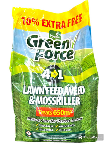 GREENFORCE 4 IN1 LAWN FEED WEED AND MOSS KILLER