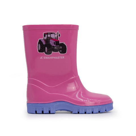 Xpert Swampmaster Junior Tractor Wellingtons Pink/Lilac